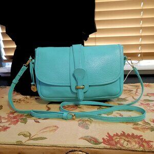 Vintage Dooney & Bourke Equestrian Hand Painted Leather Crossbody Shoulder Bag